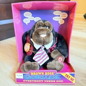 DanDee Brown Nose Gorilla Talking Plush Vintage 1995, Tested Working with Box
